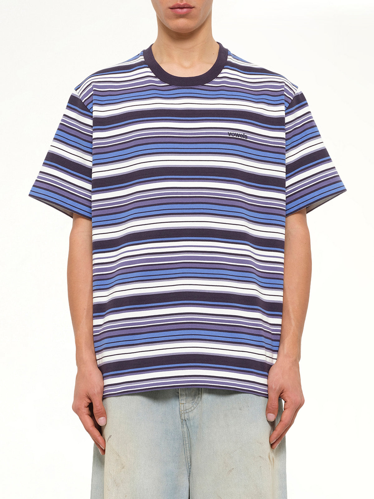 S/S Stripe T-Shirt in Blueberry