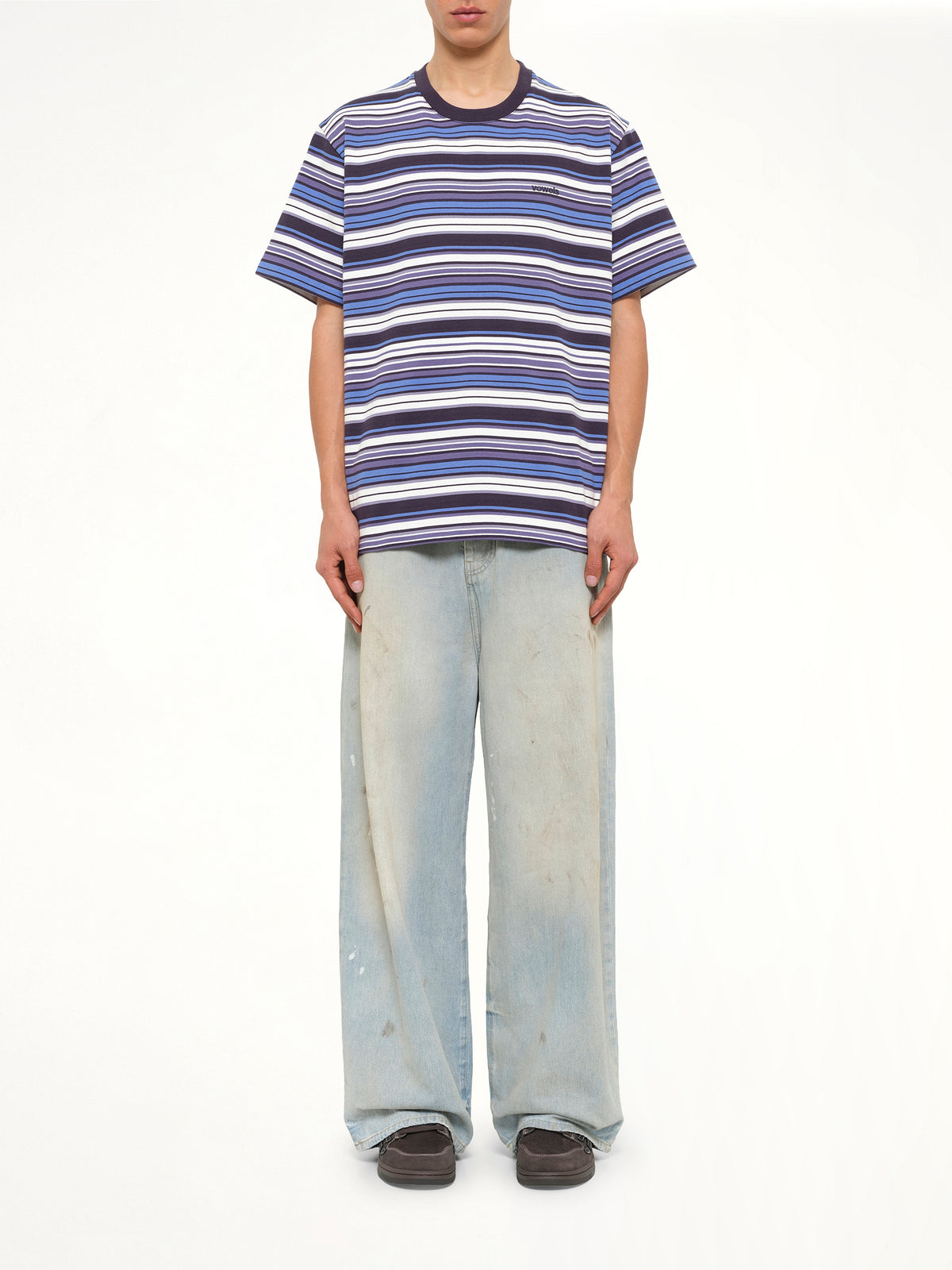S/S Stripe T-Shirt in Blueberry