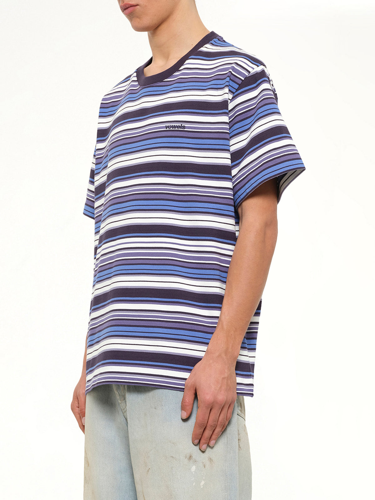 S/S Stripe T-Shirt in Blueberry