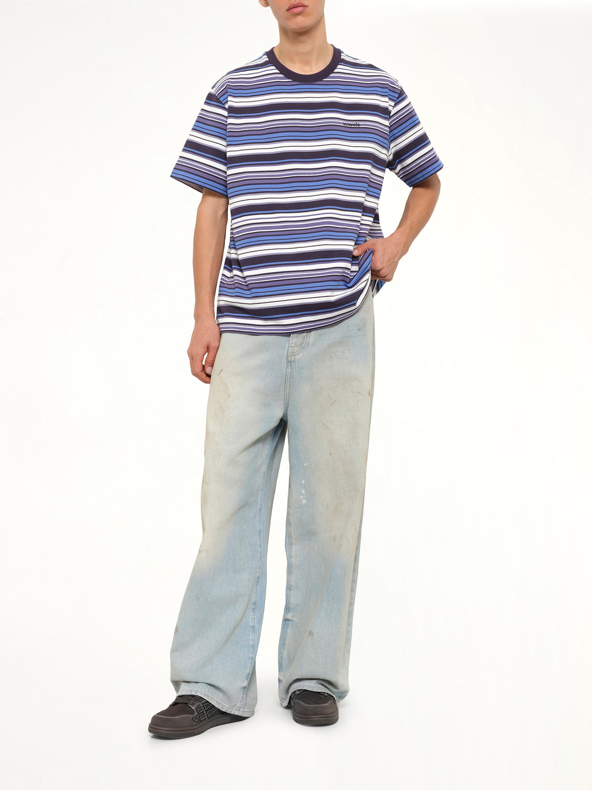 S/S Stripe T-Shirt in Blueberry