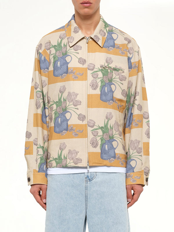 Zip Up Jacket in Tulip