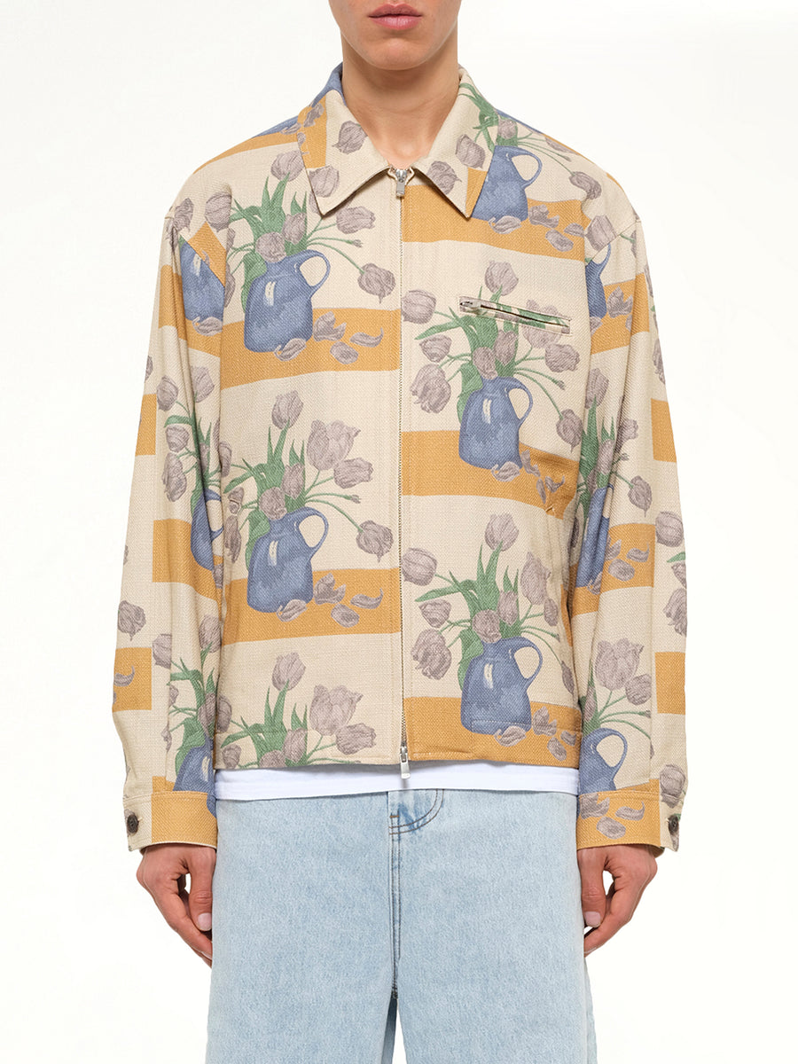 Zip Up Jacket in Tulip