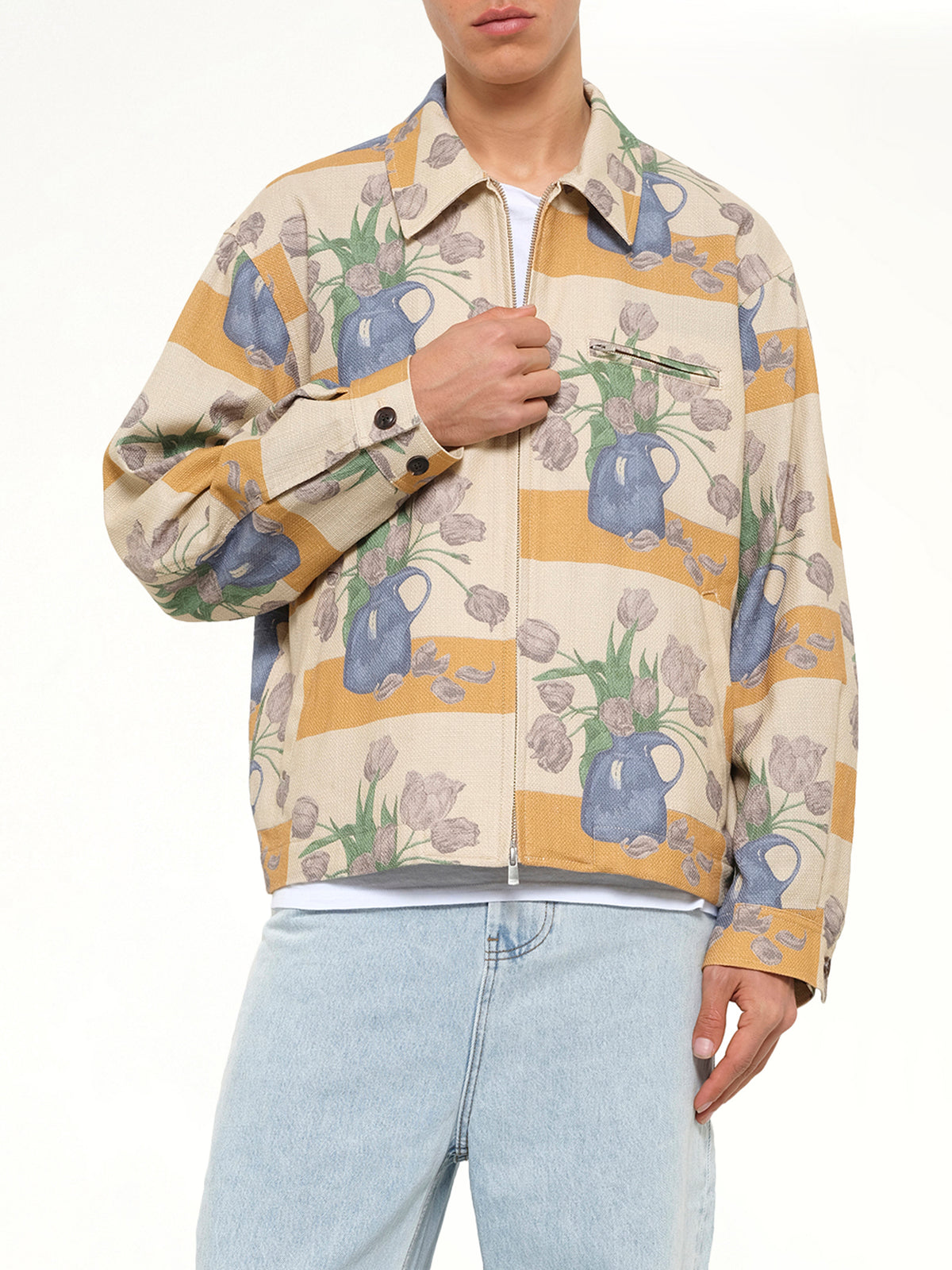 Zip Up Jacket in Tulip