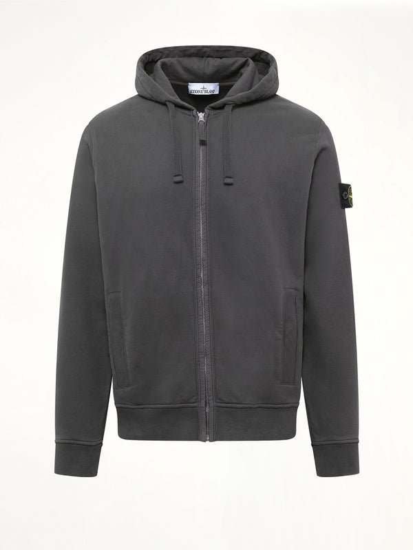 6100067 Brushed Cotton Zip-Up Hoodie in Lead Grey