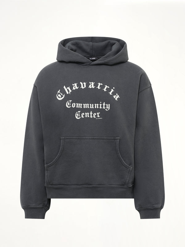 Chavarria Community Center Shrunken Hoodie in Pirate Black