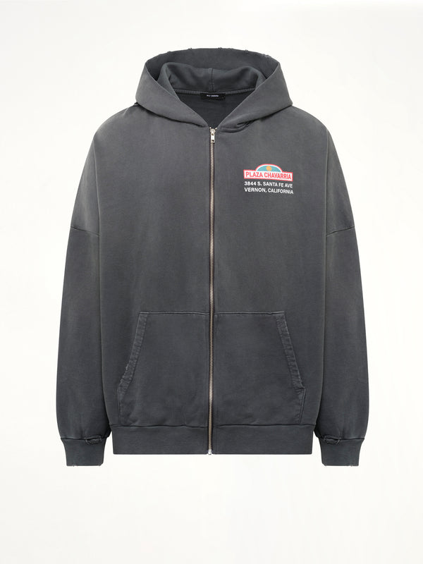 Plaza Chavarria Zip Hooligan Hoodie in Pirate Black