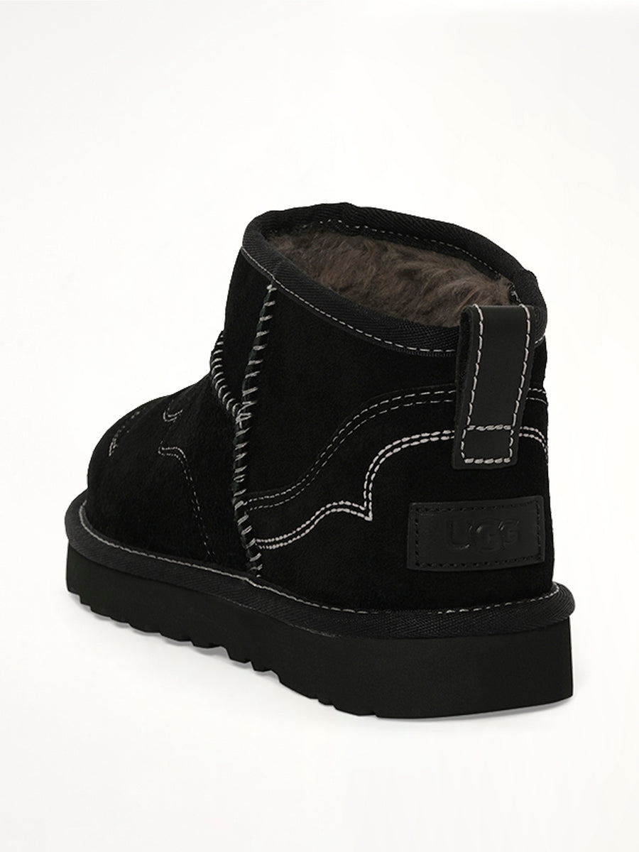 Classic Ultra Mini Western Boots in Black