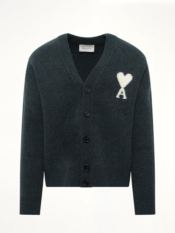 Ami De Coeur V Neck Cardigan in Green