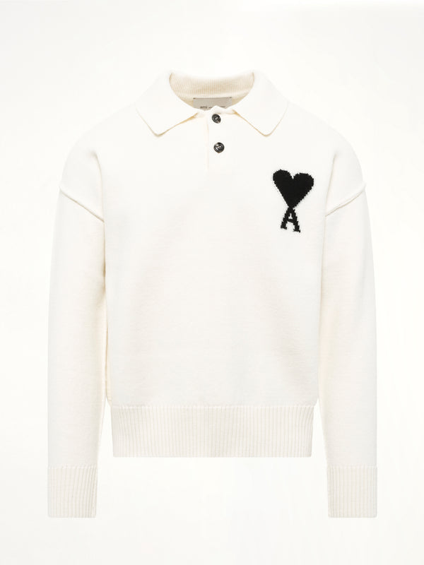 Ami De Coeur Polo Sweater in Off White