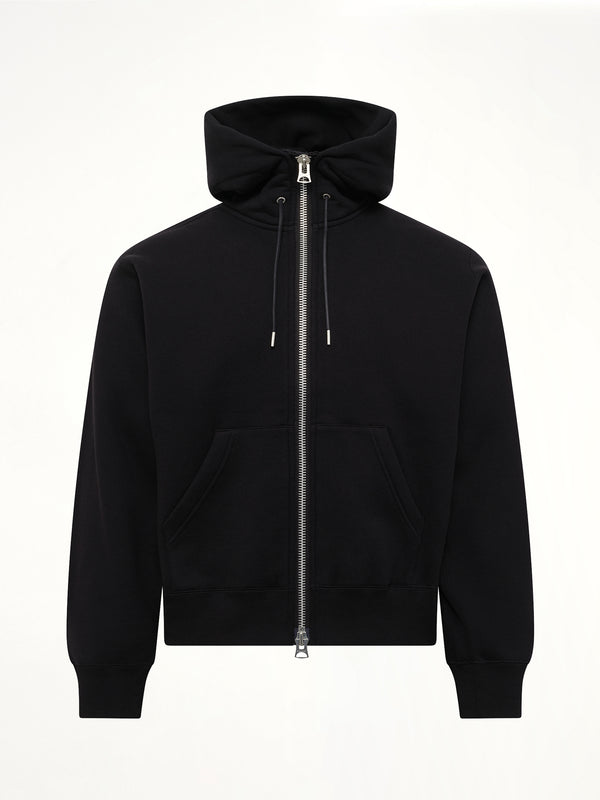 Cotton Jersey Hoodie in Black
