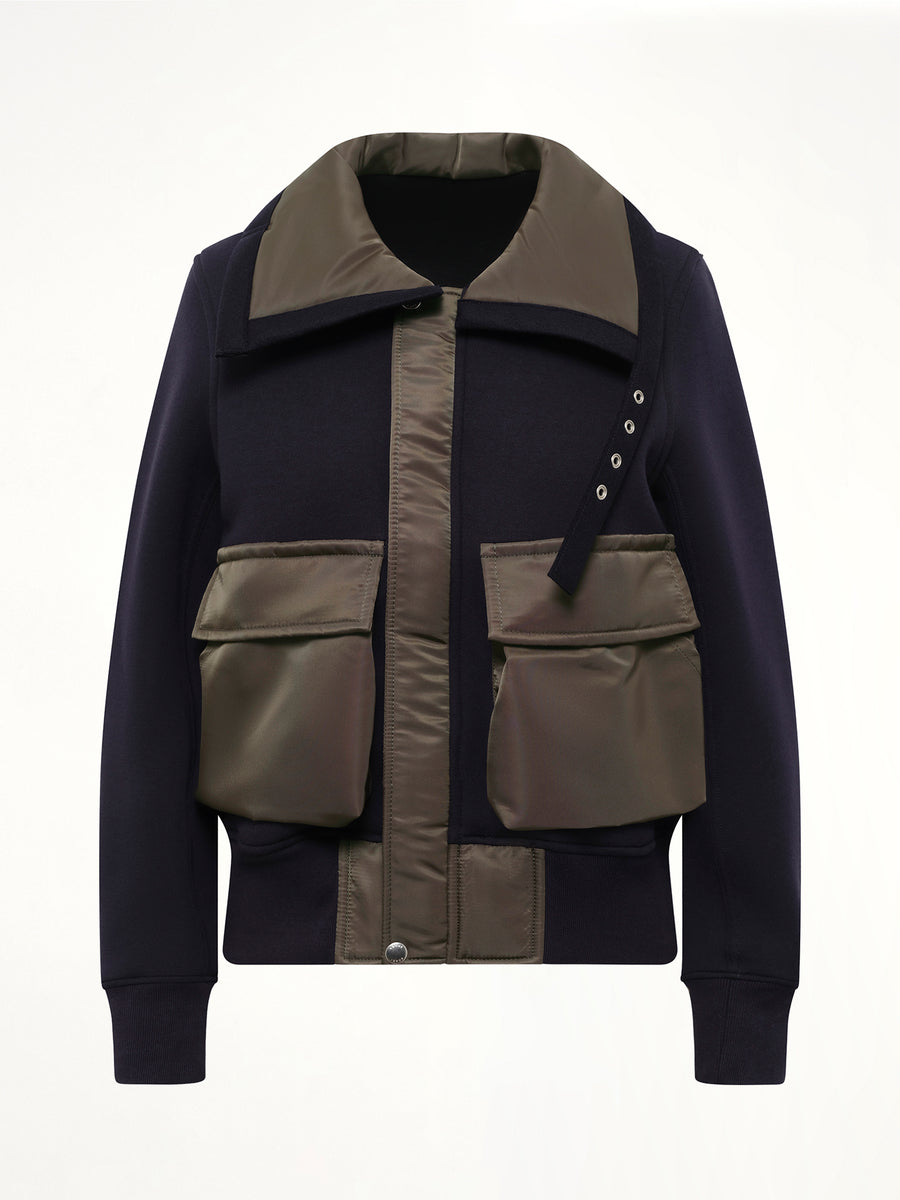Sponge Sweat Blouson in Navy/Dark Khaki