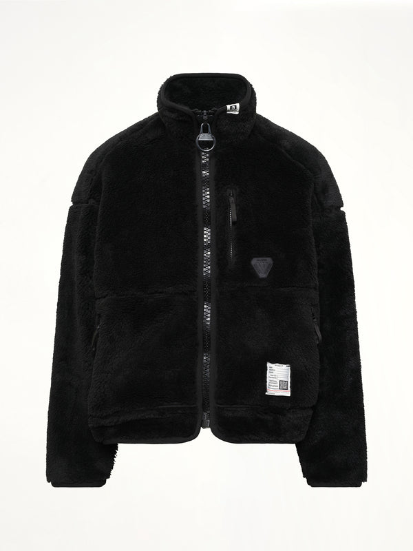 Wide Back Boa Blouson in Black