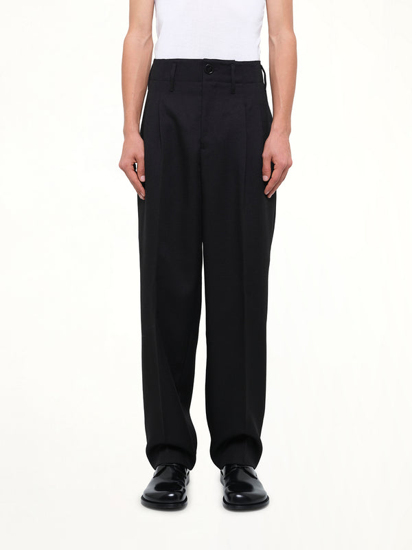 2 Pleats Suit Trouser in Black