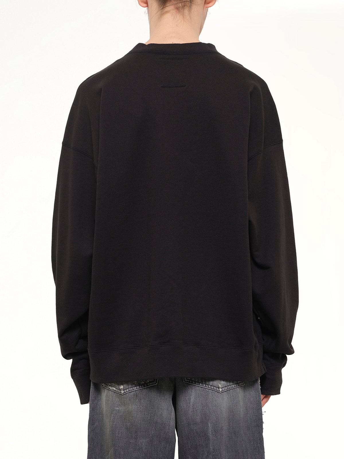 Cat Printed Sweatshirt in Black
