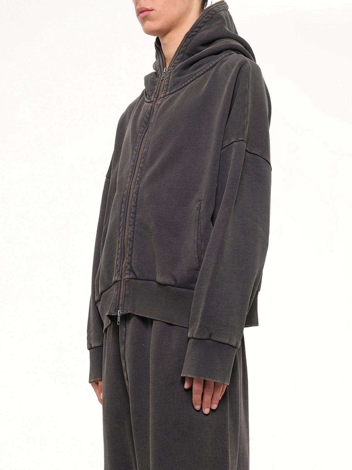 Eternal Zip Hoodie in Washed Black