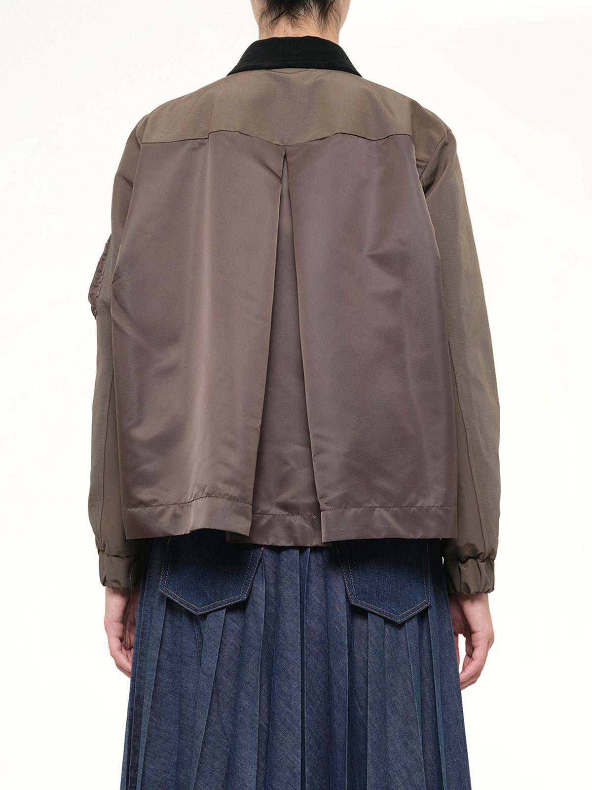 Grosgrain Bonding Blouson in Brown/Dark Khaki