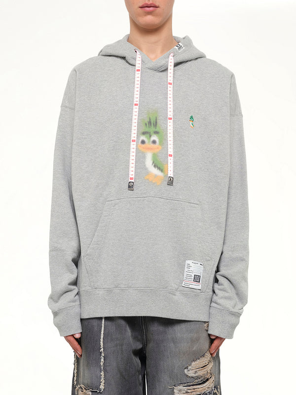 Leon Printed Sweat Hoodie in Gray