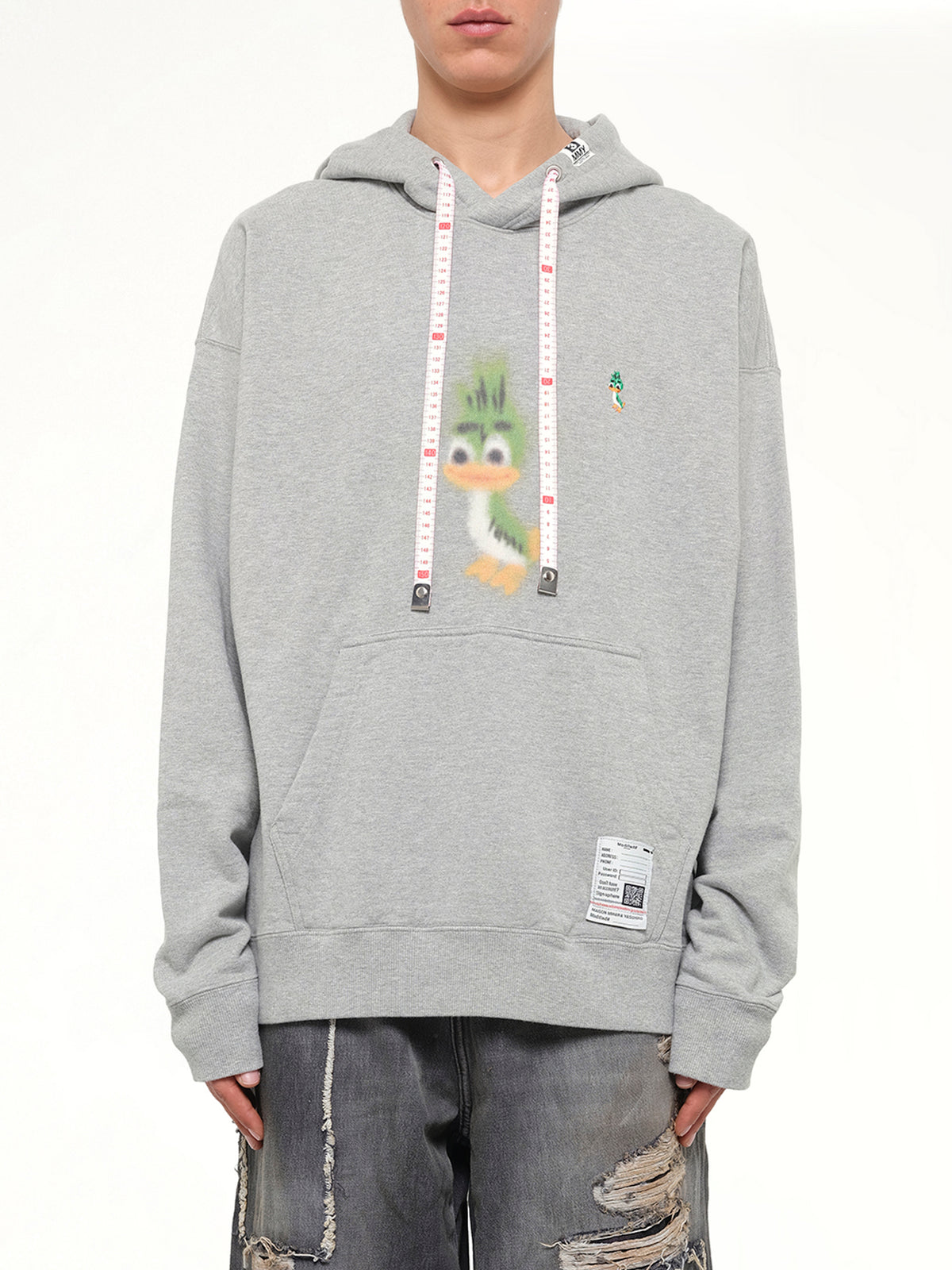 Leon Printed Sweat Hoodie in Gray