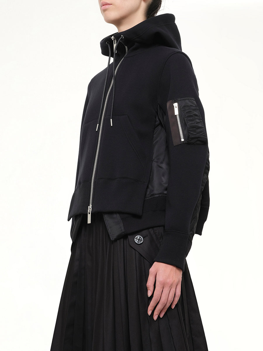 Runway Sponge Sweat Hoodie in Black
