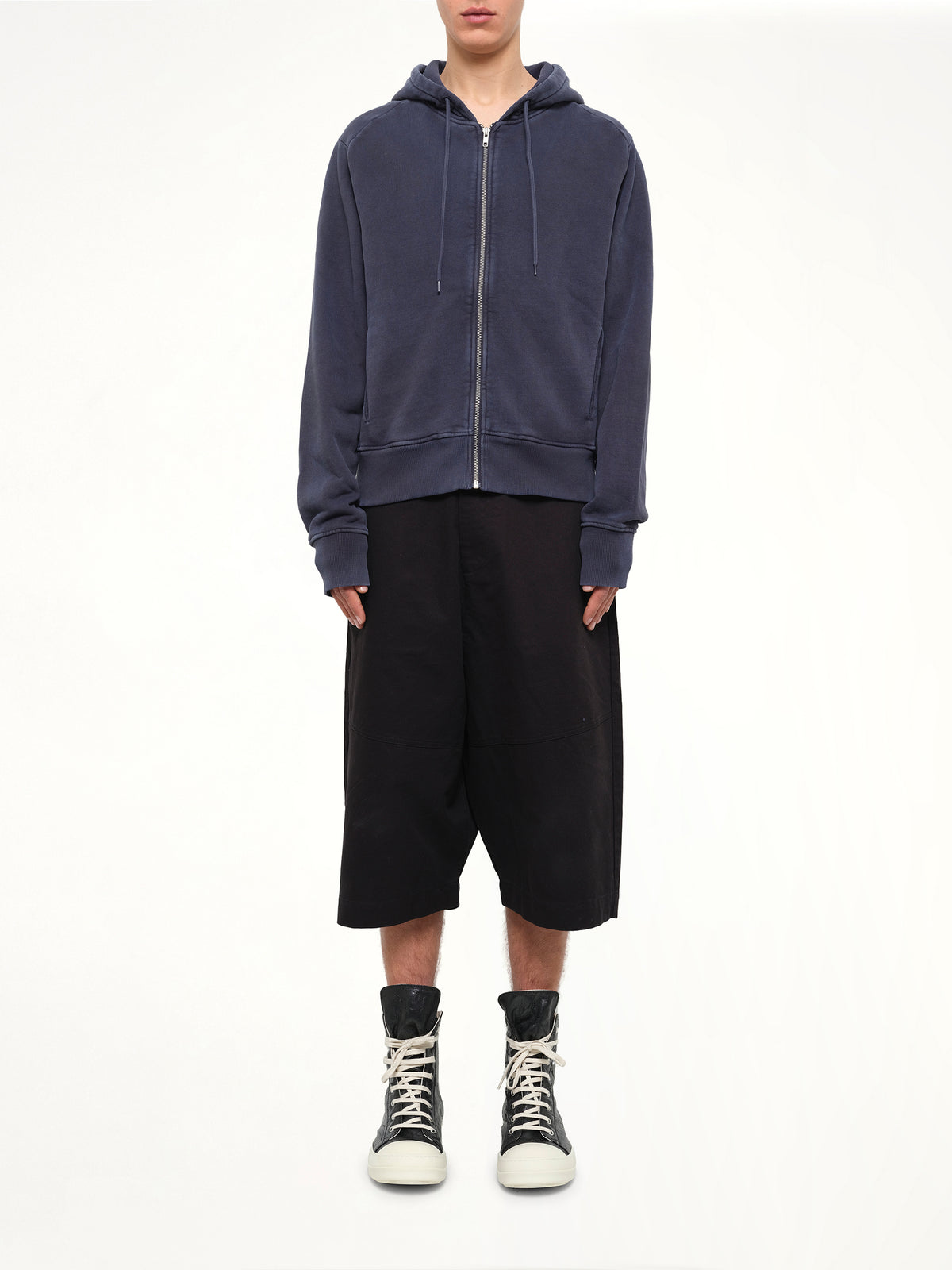 Slim Zip Up in Salted Navy