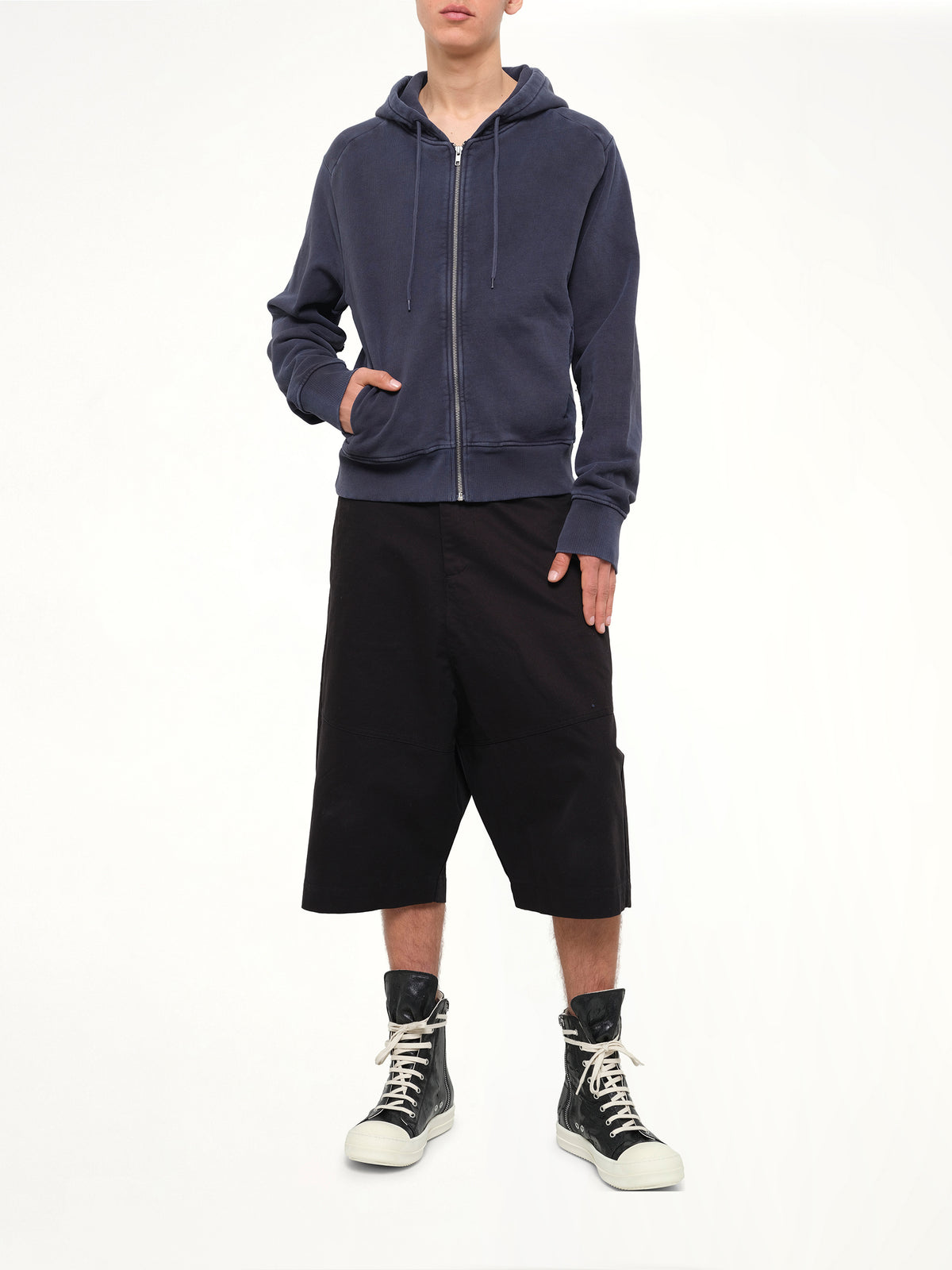 Slim Zip Up in Salted Navy
