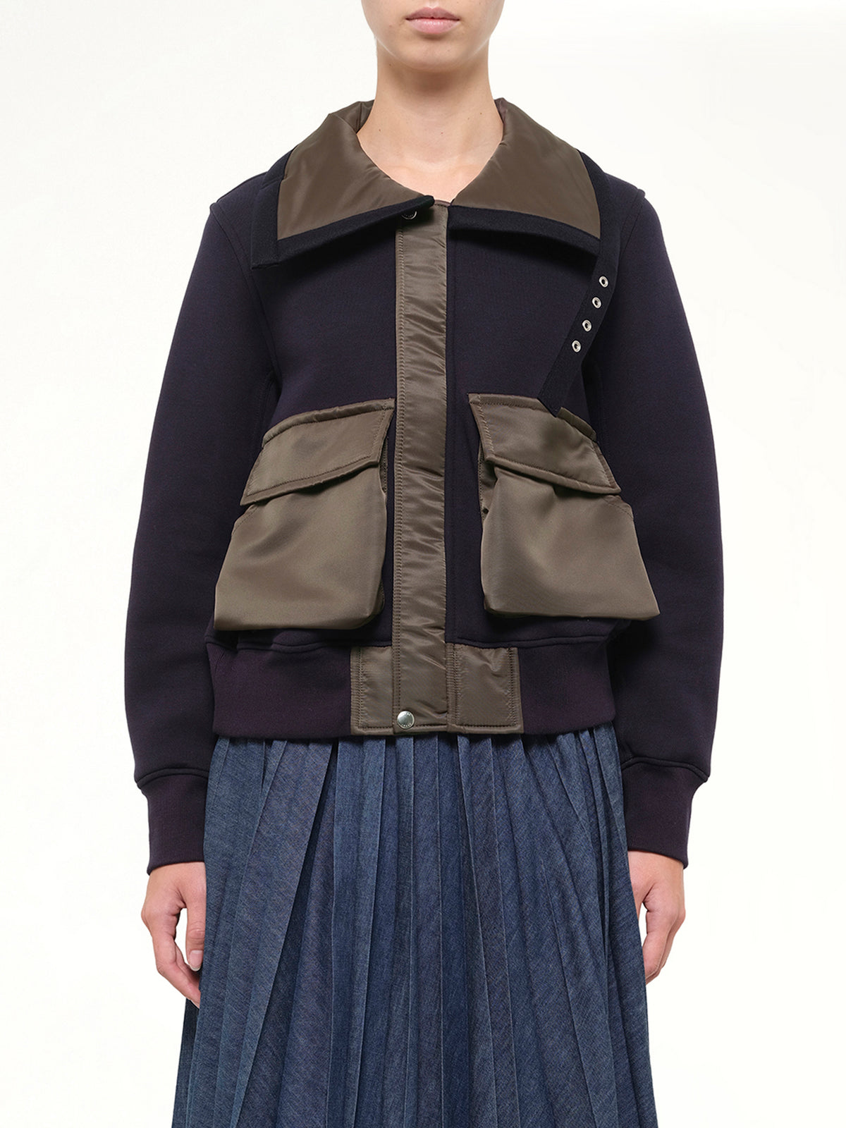 Sponge Sweat Blouson in Navy/Dark Khaki