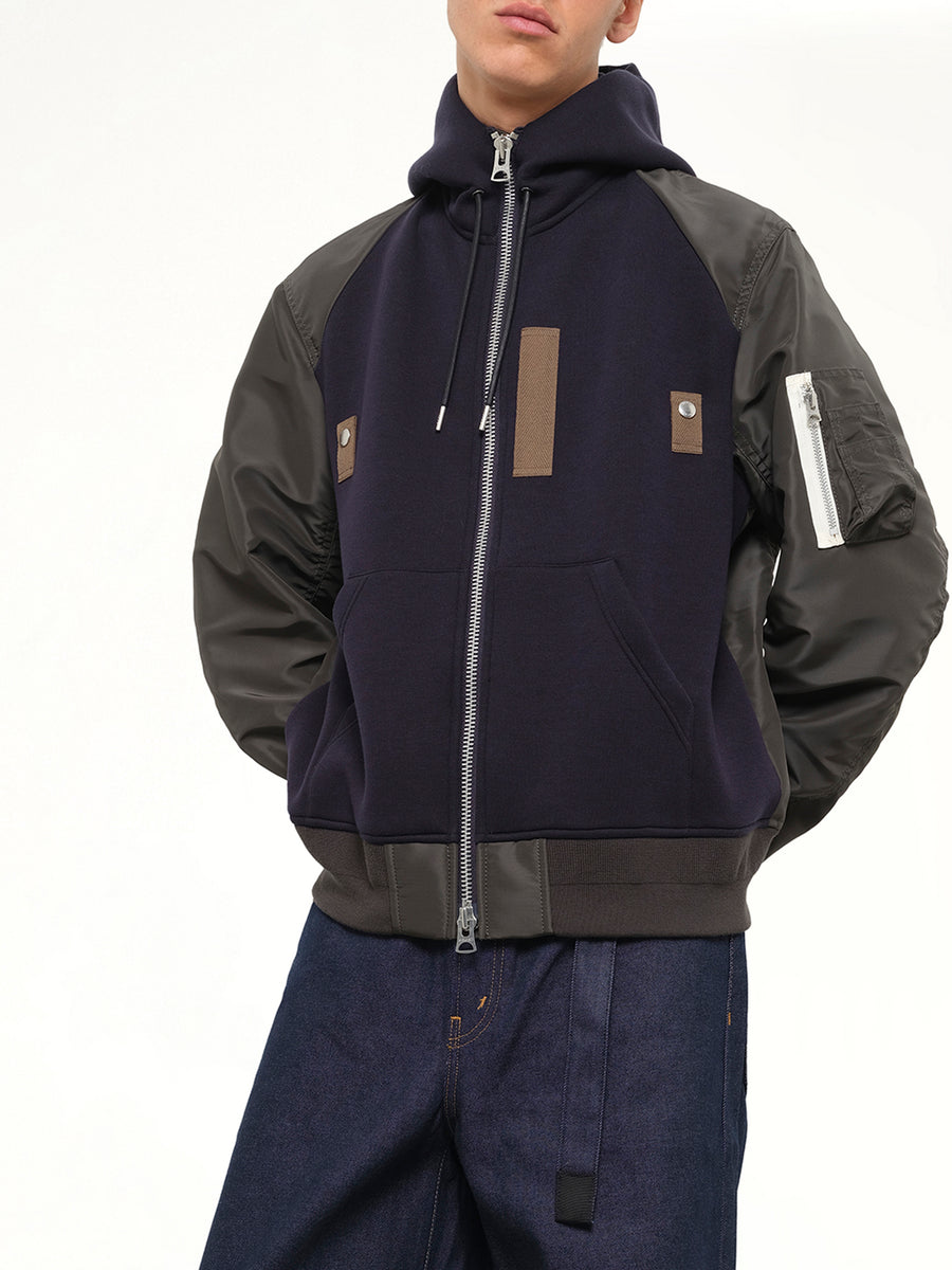 Sponge Sweat Hoodie in Navy/Dark Khaki