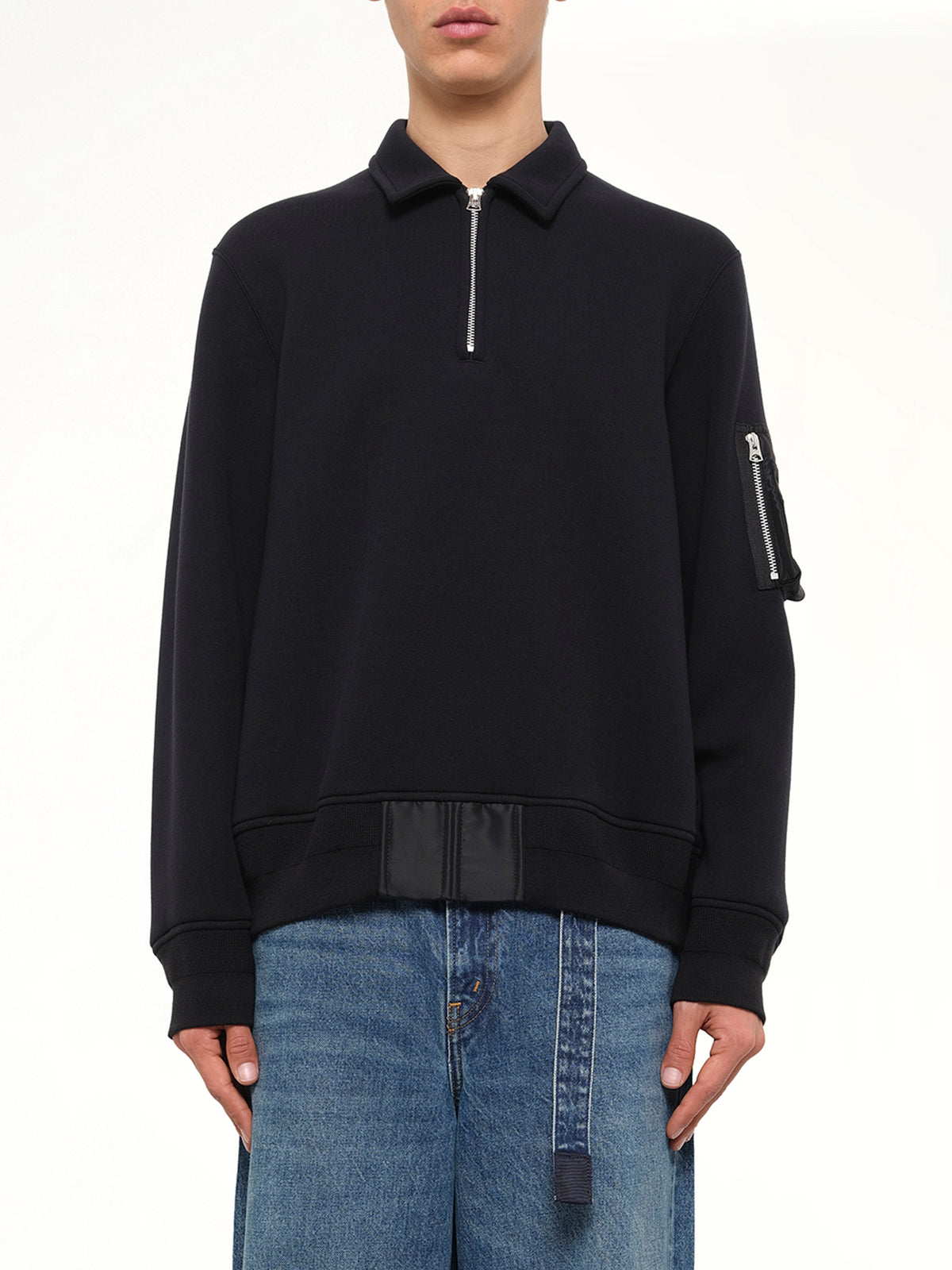 Sponge Sweat Polo Shirt in Black