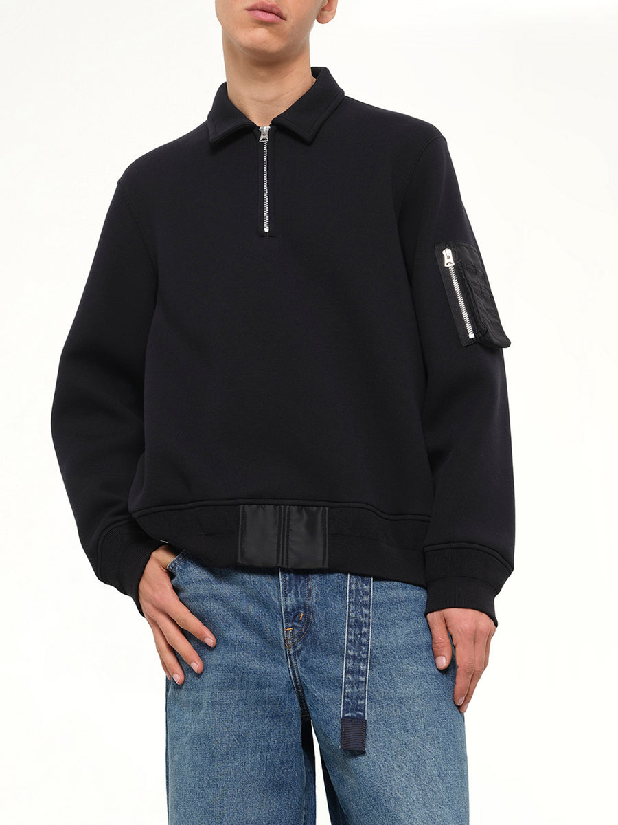 Sponge Sweat Polo Shirt in Black