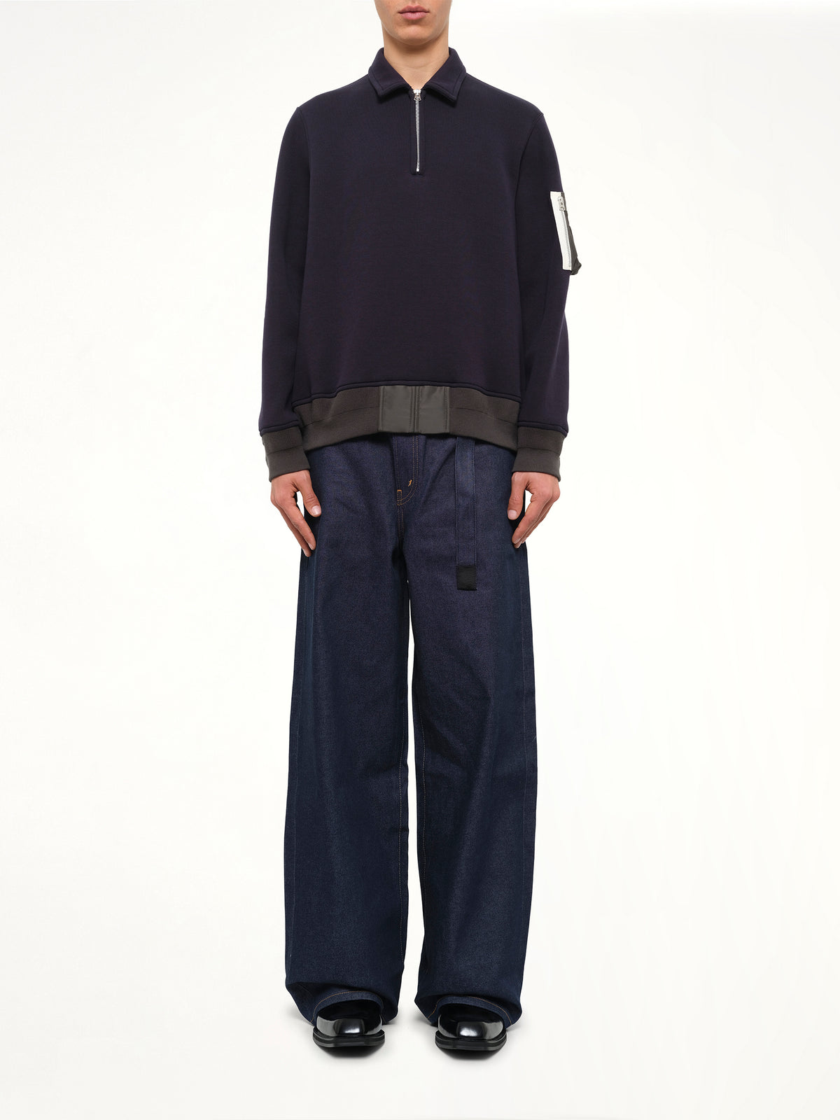Sponge Sweat Polo Shirt in Navy/Dark Khaki