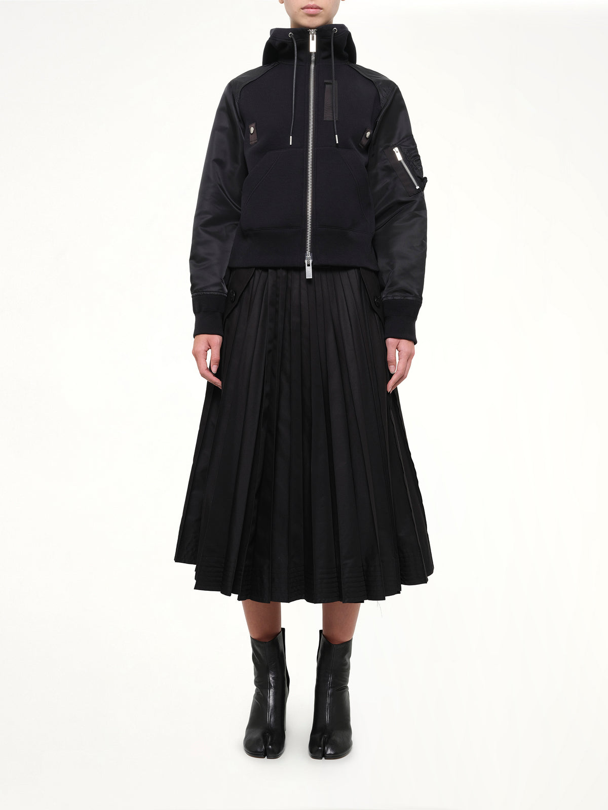 Sponge Sweat Zip Hoodie in Black