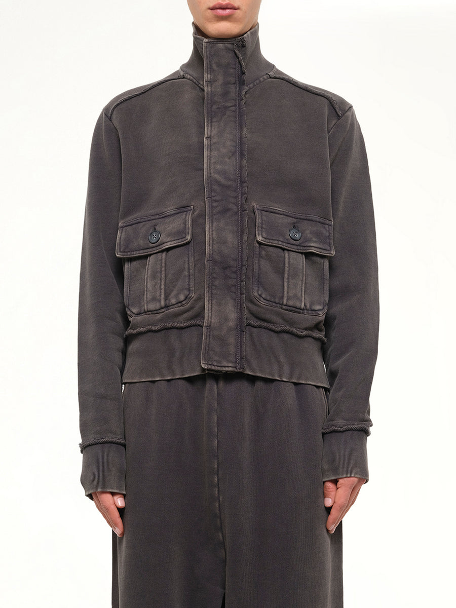 Supply Track Jacket in Washed Black