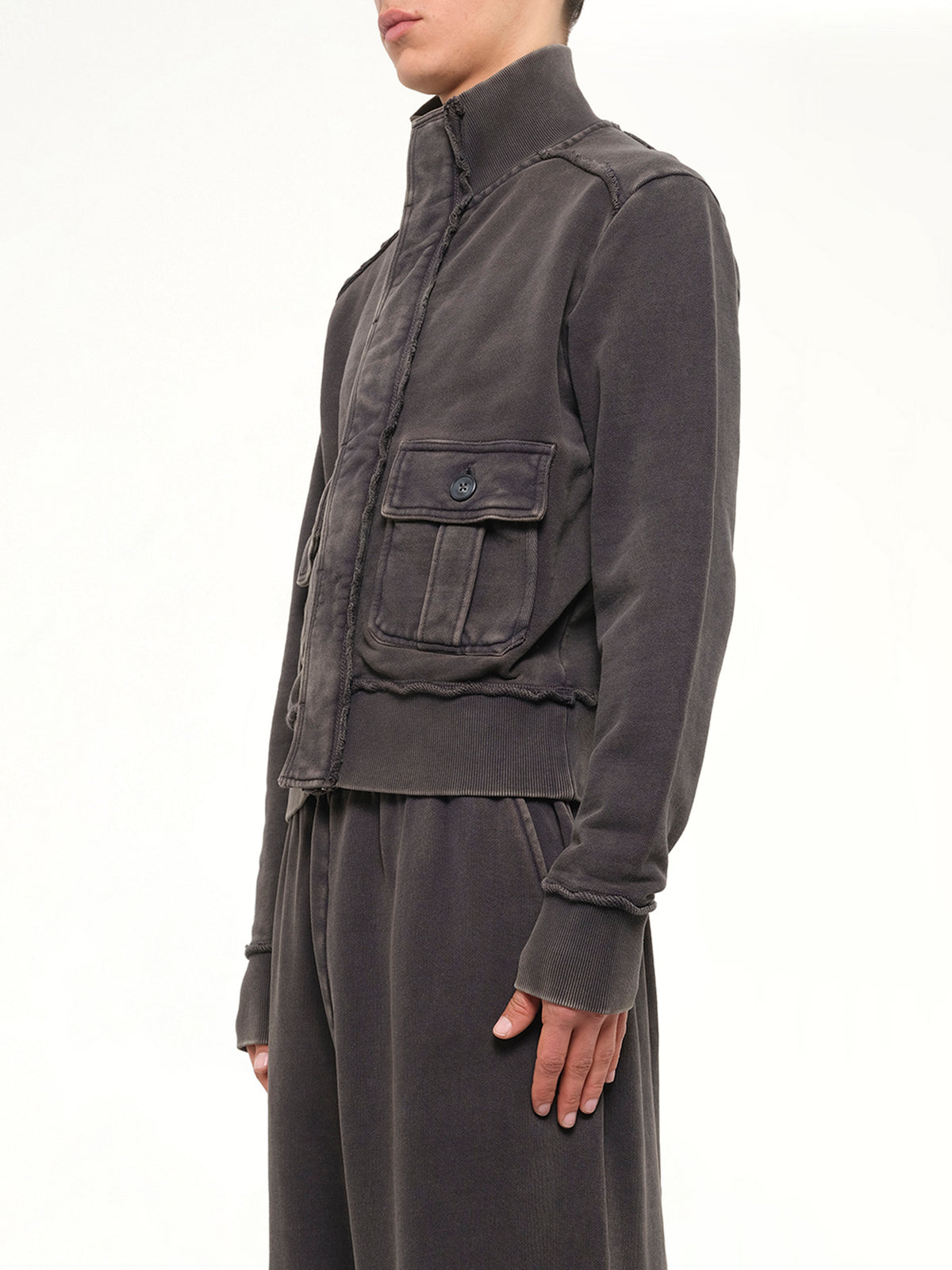 Supply Track Jacket in Washed Black