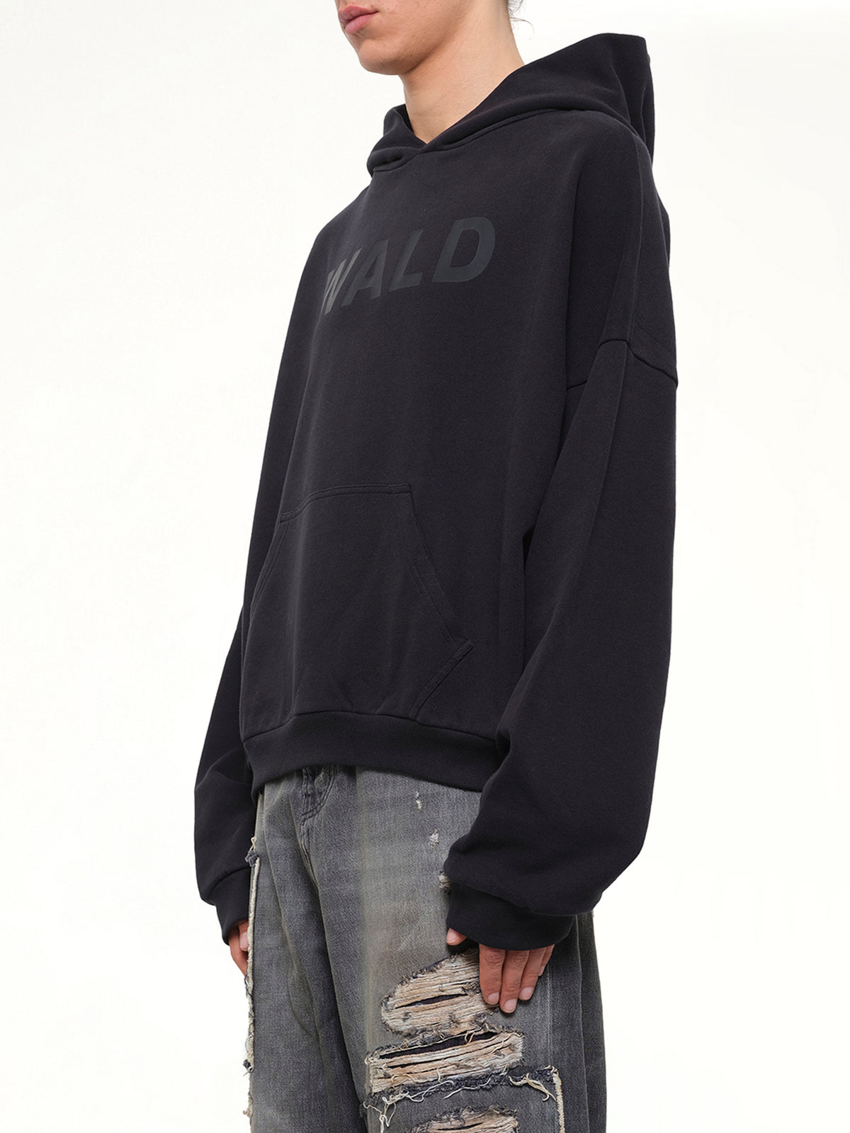 Wald Logo Hoodie in Black