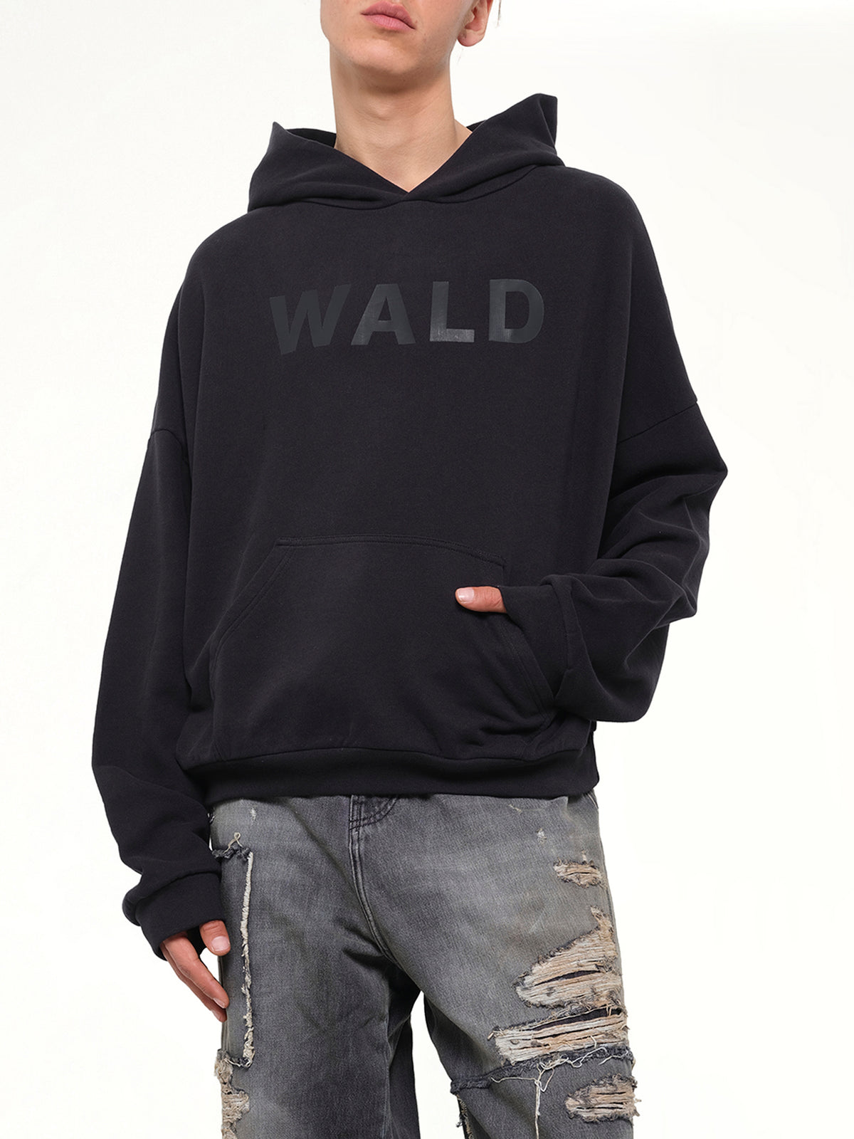 Wald Logo Hoodie in Black