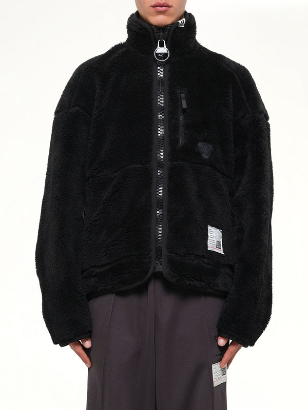 Wide Back Boa Blouson in Black