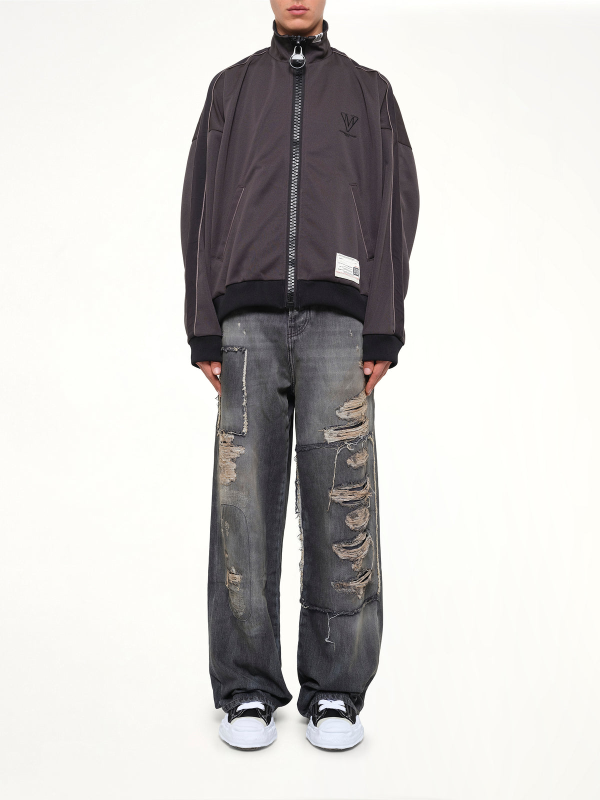 Wide Back Track Jacket in Black