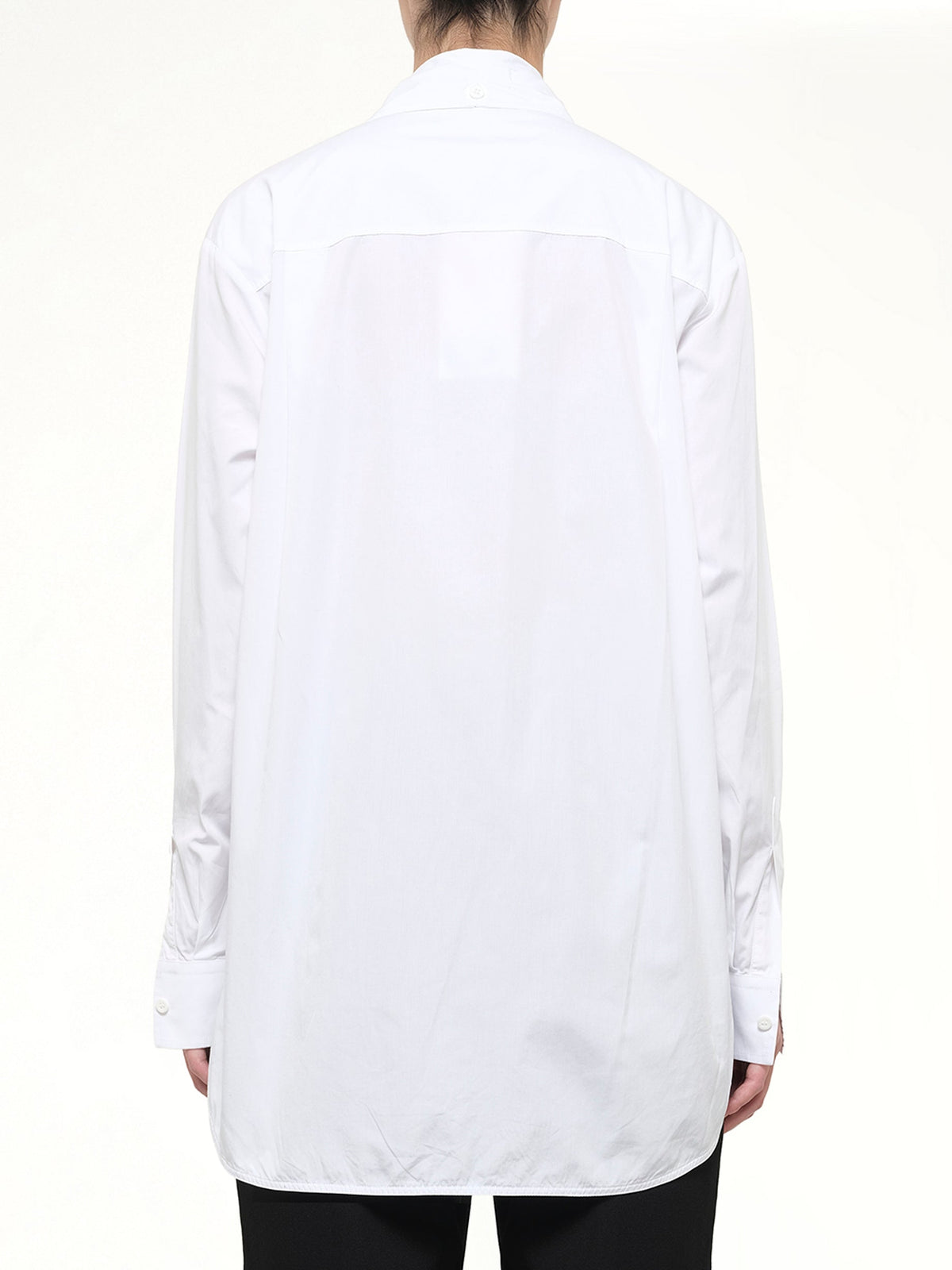 Bib Long Sleeve Shirt in White