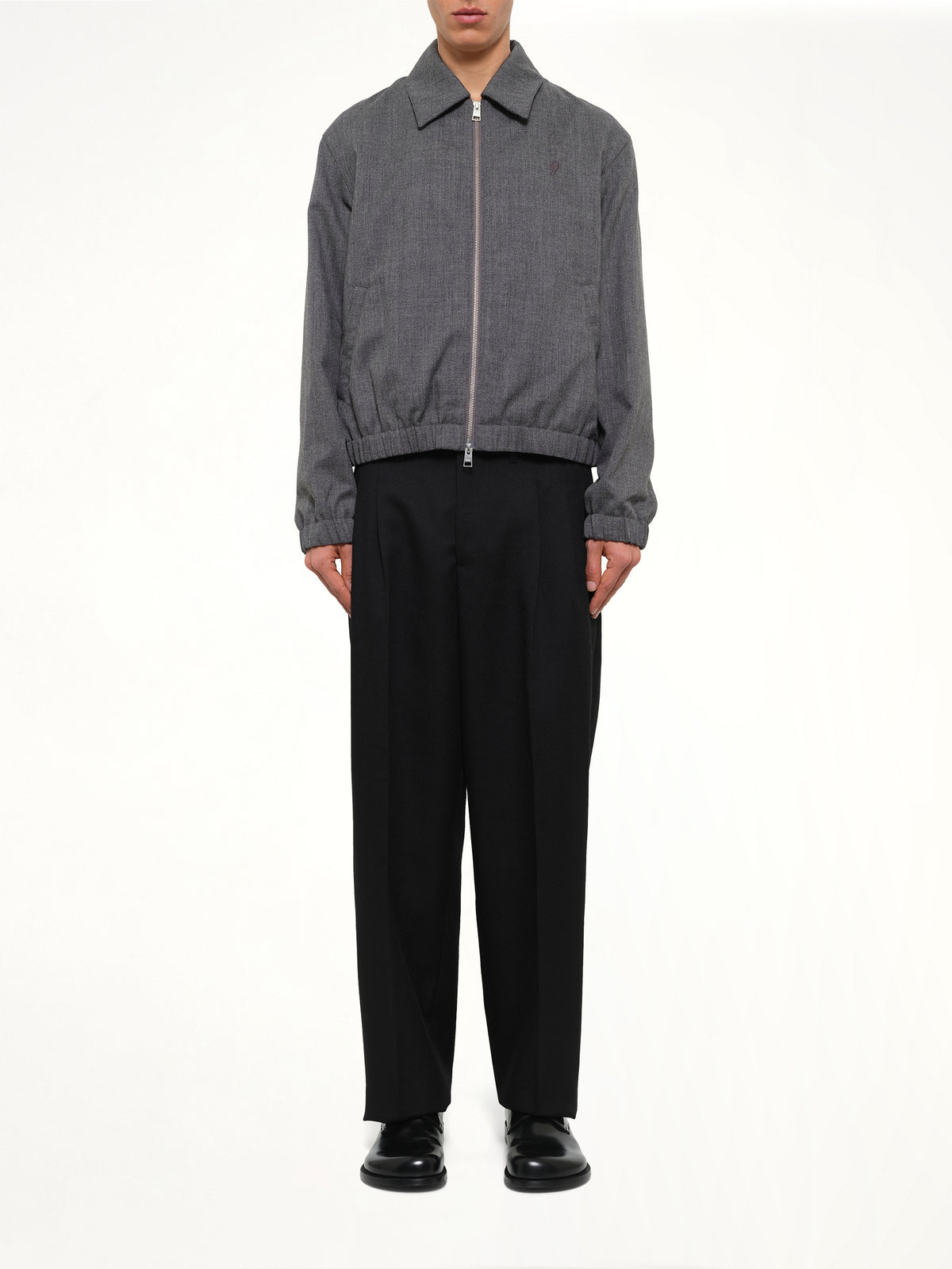 Ami De Coeur Padded Zipped Jacket Charcoal Grey