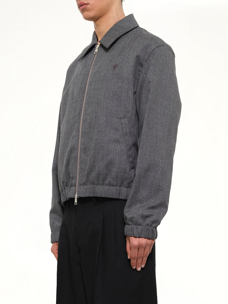 Ami De Coeur Padded Zipped Jacket Charcoal Grey