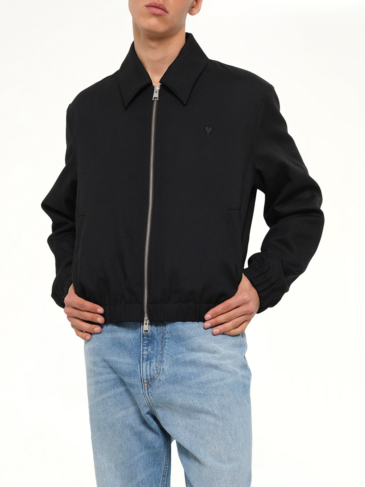 Ami De Coeur Padded Zipped Jacket in Black