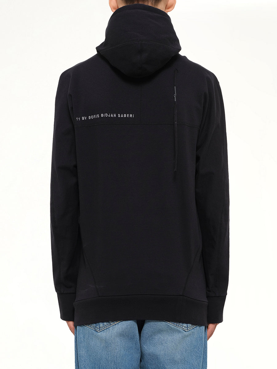 11 Face Mask Hoodie in Black