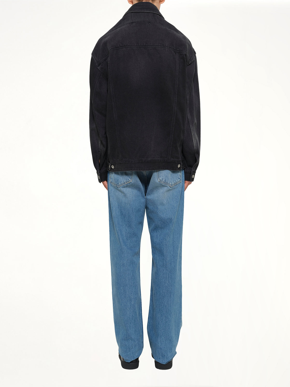 Head Drop Denim Jacket in Black