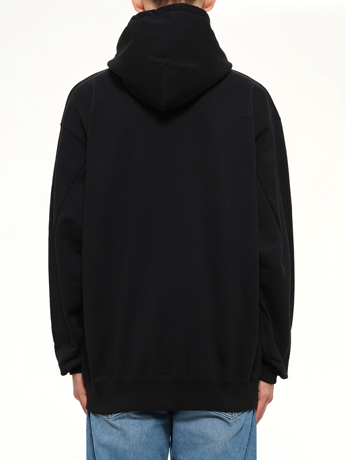 Hidden Msg Emb Hoodie in Black