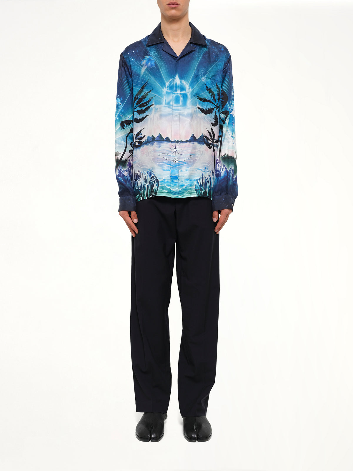Crystal Alchemy Cuban Collar LS Shirt in Multicolour