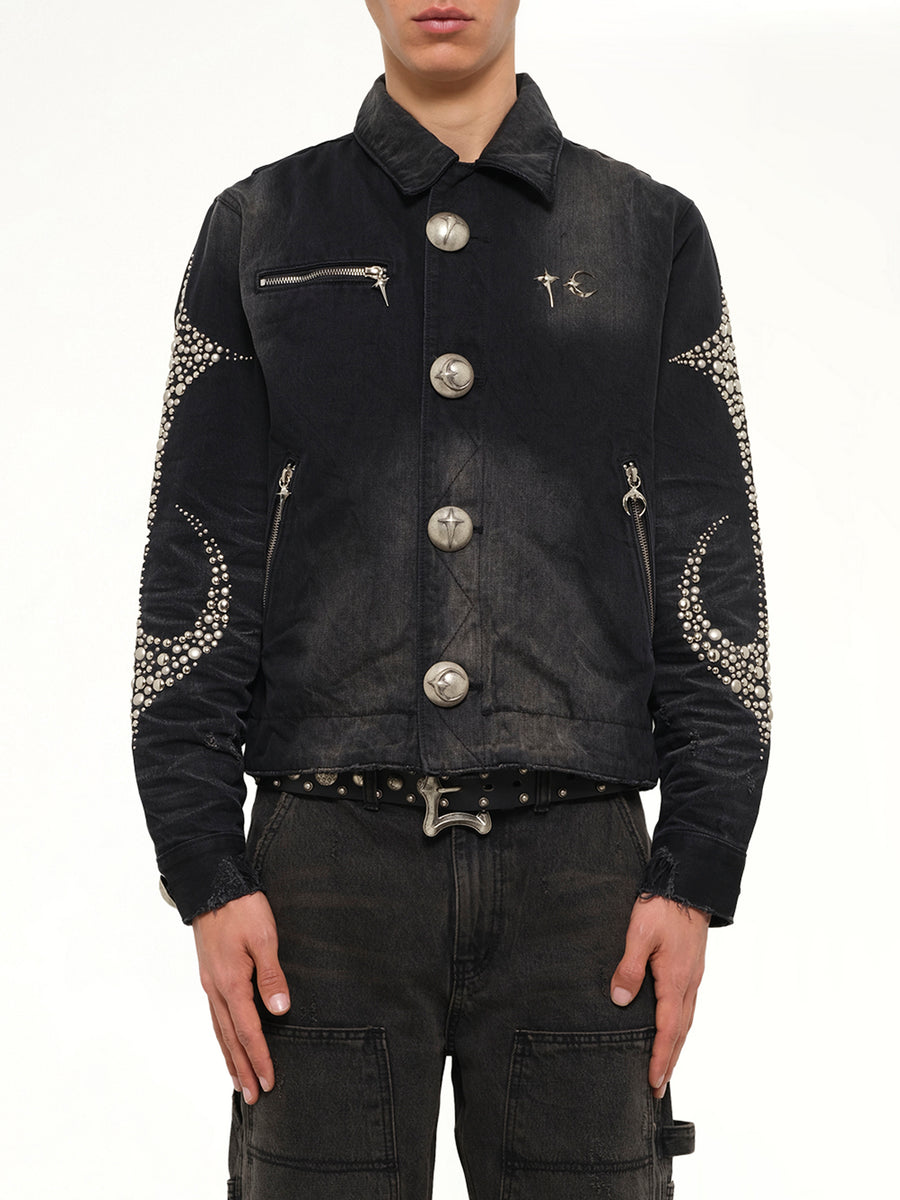 Iron Steel Focus Denim Jacket in Black