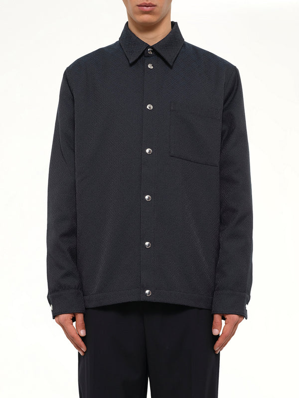 Poly Cotton Quilted Shirt in Dark Teal