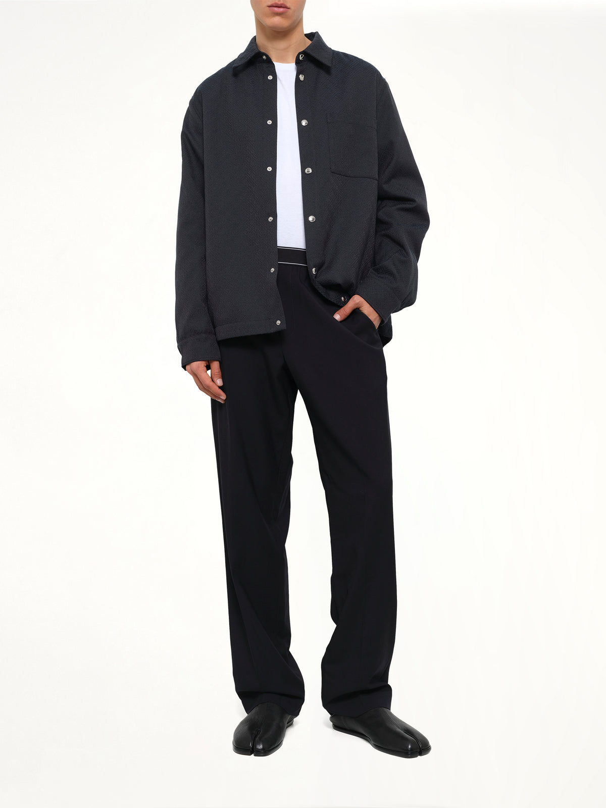 Poly Cotton Quilted Shirt in Dark Teal