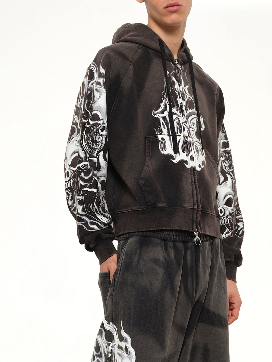 Six Riding Skull Sweatpants in Black