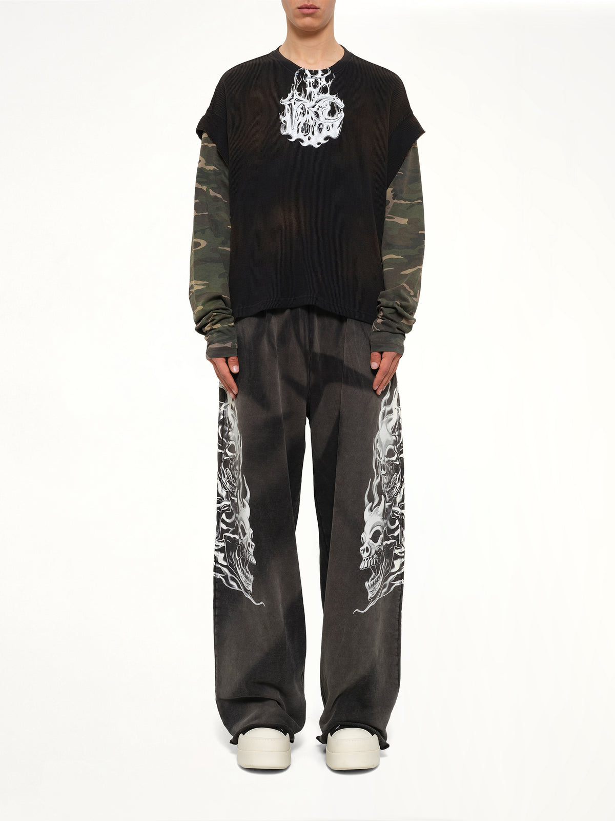 TC Hellfire Layered T-Shirt in Camo/Black